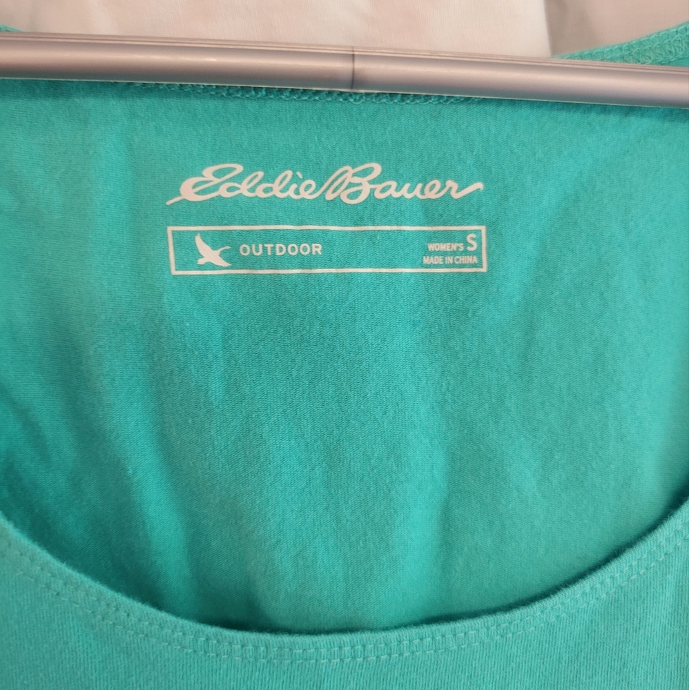 Eddie Bauer women's teal outdoor tank top, Size S, 95% cotton 5% spandex